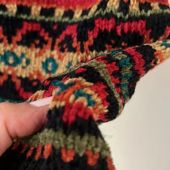 Delia McKain Women’s Vintage Chenille Button Front Vest Cardigan. FairIsle. SzL - Picture 9 of 10